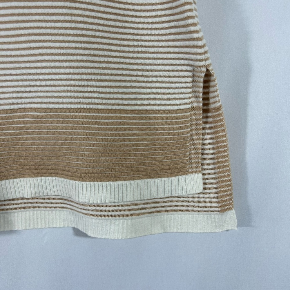 NWT Feeling Famous By Tribal Jeans Sweater Sleeveless Size Large Tan and White - Picture 7 of 13